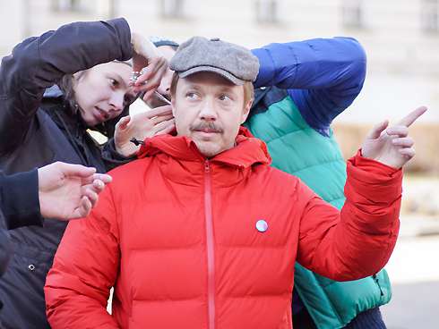 Евгений Стычкин на съемках фильма «За гранью»