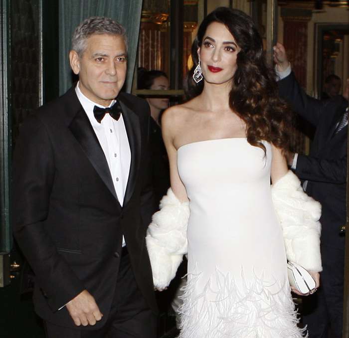 Джордж Клуни с беременной женой Амаль