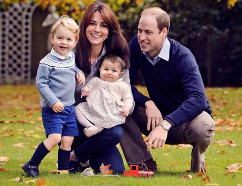 Кейт Миддлтон и принц Уильям с сыном и дочерью