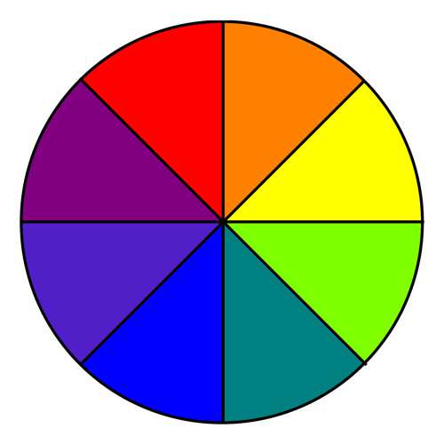 аксессуары можно выбрать, используя принцип цветового круга
