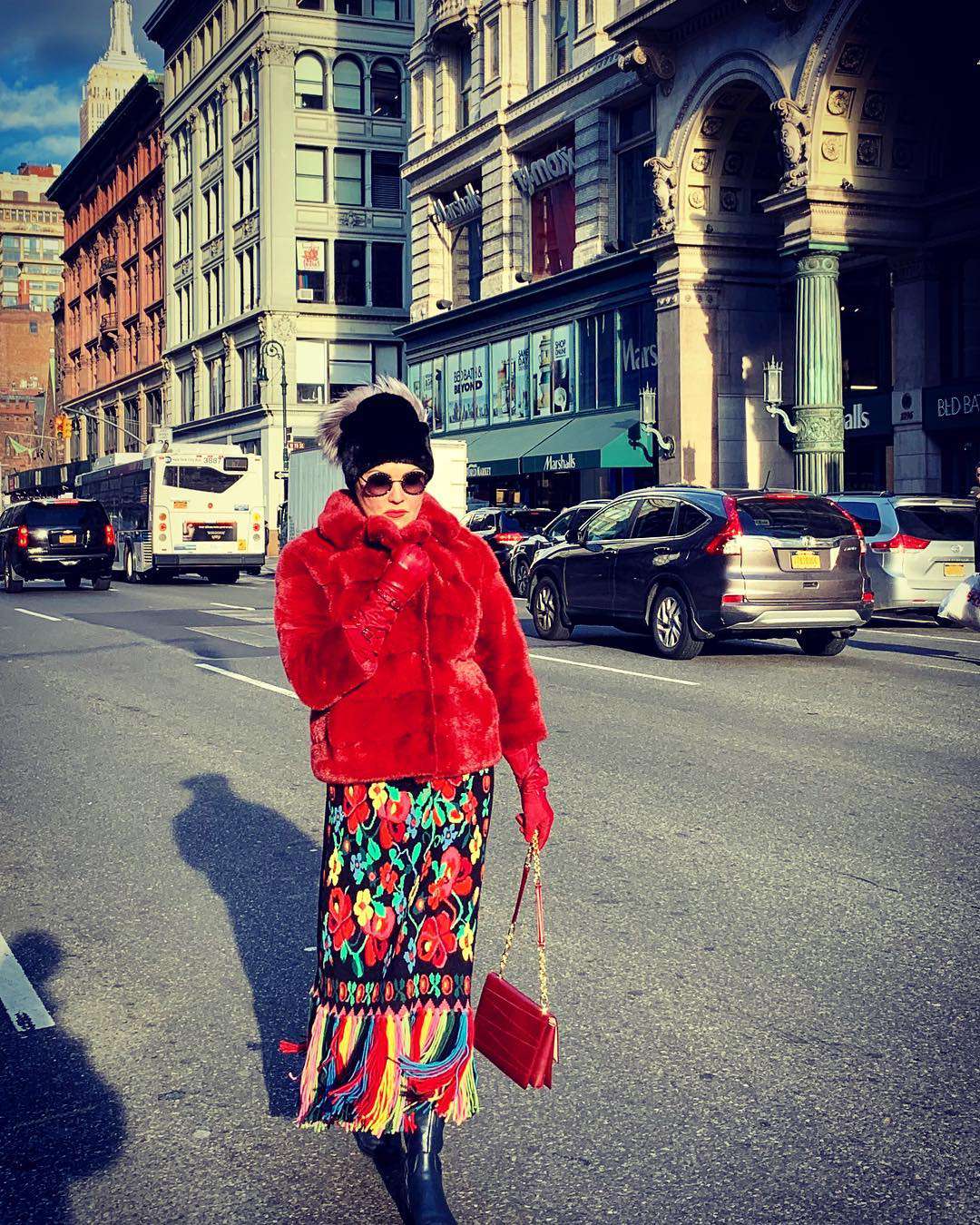 Анна Нетребко на улицах Нью-Йорка