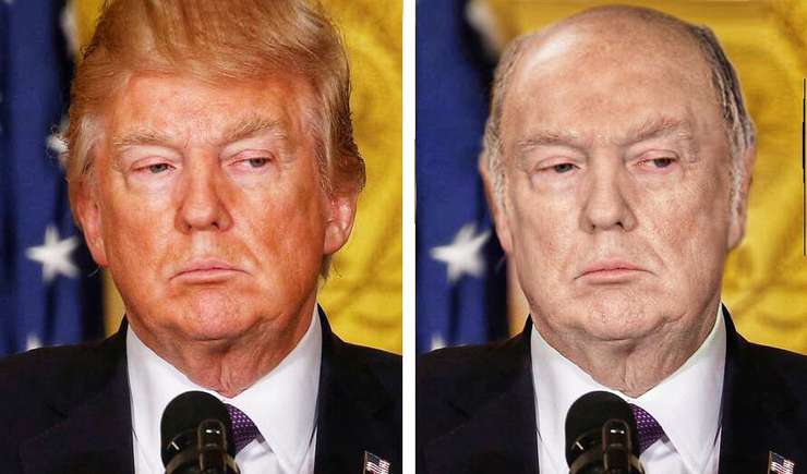 Трамп до и после фотошопа