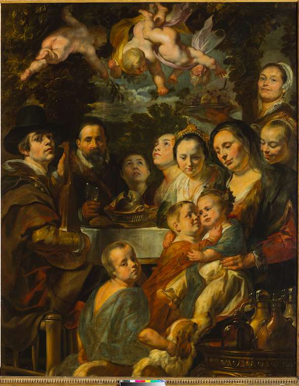 Якоб Йорданс. Автопортрет с родителями, братьями и сестрами. Около 1615; портрет был частично переписан Йордансом в конце 1630-х