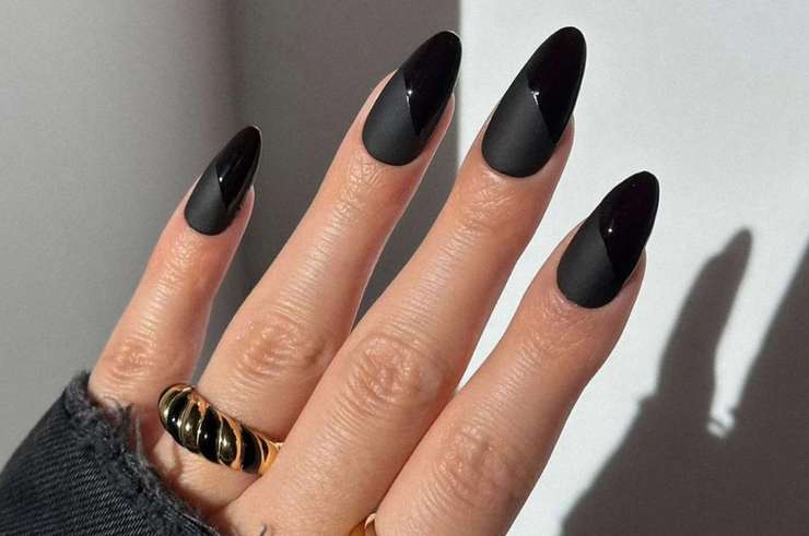 Черный-пречерный: варианты маникюра для коротких и длинных ногтей