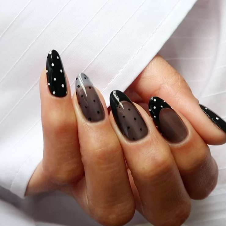 Черный-пречерный: варианты маникюра для коротких и длинных ногтей