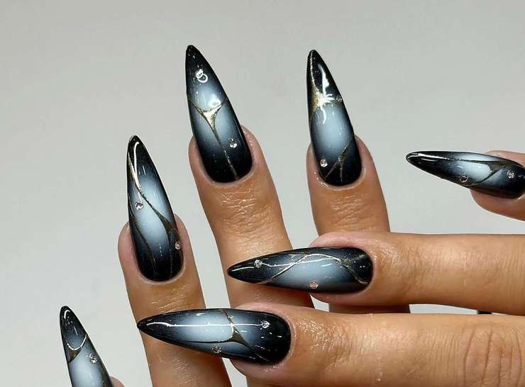 Черный-пречерный: варианты маникюра для коротких и длинных ногтей