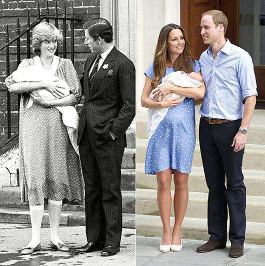 Принц Чарльз и принцесса Диана/герцогиня Кембриджская Кэтрин и принц Уильям. Фото: Rex Features/Fotodom.ru.