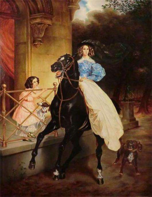 Та самая картина Карла Брюллова «Всадница», на ней изображена графиня Самойлова с приемной дочерью.