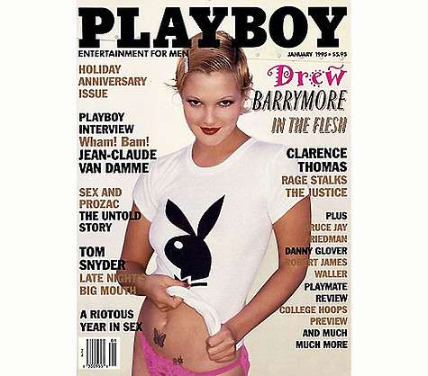 Дрю Бэрримор на обложке Playboy в 1995 году.