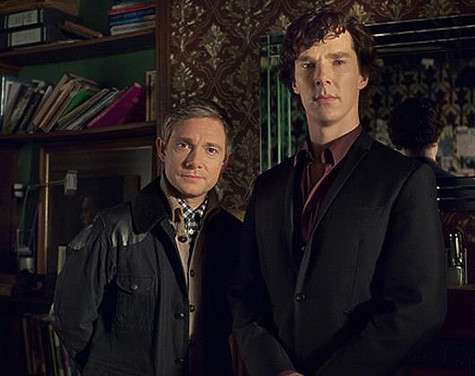 Роль сыщика Шерлока Холмса принесла Камбербэтчу мировую известность. С Мартином Фриманом. Фото: www.bbc.co.uk