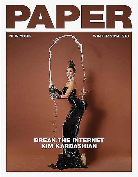 Один вариант обложки с Ким Кардашьян получился довольно ироничным. Фото: papermag.com.