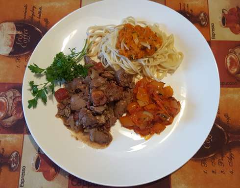 Печень птицы фламбе