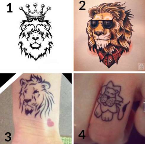Хилькевич опубликовала четыре изображения льва, чтобы вместе с поклонниками выбрать лучший рисунок для тату