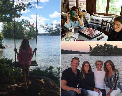 Синди Кроуфорд и ее семья в июле на два месяца улетели отдыхать на озеро Мускока в Канаде