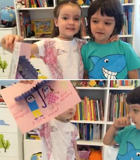 Алла-Виктория поздравила братика с днем рождения