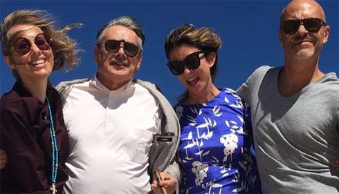 Компанию Собчак составили звездные коллеги. На фото рядом с Ксюшей Григорий Чухрай, Ольга Слуцкер и Федор Бондарчук