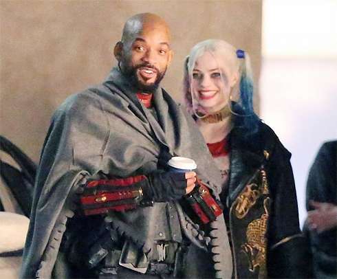 Уилл Смит и Марго Робби на съемках фильма «Отряд самоубийц»