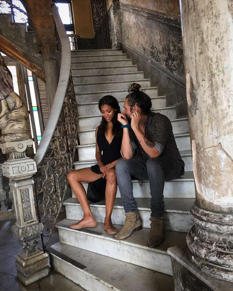 Зои Салдана с мужем Марко Перего