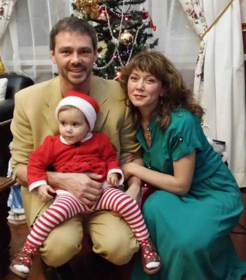 Сергей Губанов с женой и младшей дочерью