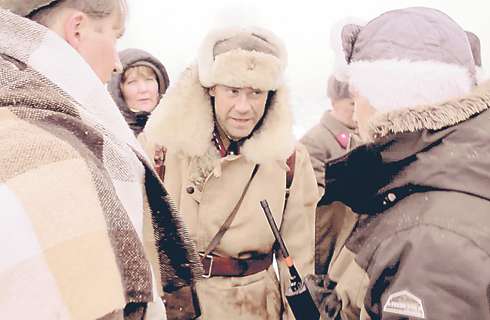 По словам актера, пережить войну даже во время съемок фильма — очень тяжело. На фото: Алексей Морозов на съемках фильма «28 панфиловцев»