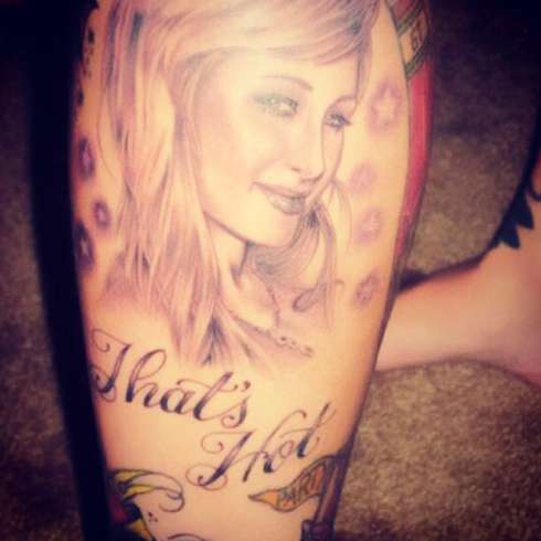 Татуировка, посвященная Пэрис Хилтон