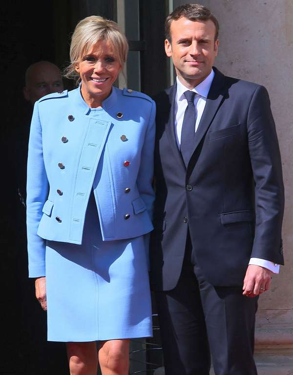 Эммануэль Макрон с женой Бриджит