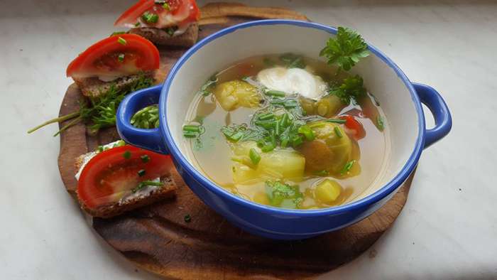 Овощной суп с кабачками