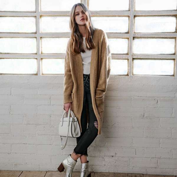 Кардиганы плотной вязки сейчас актуальны