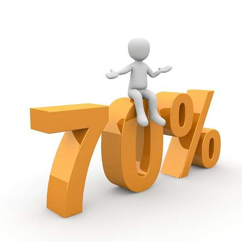 70% - не на все