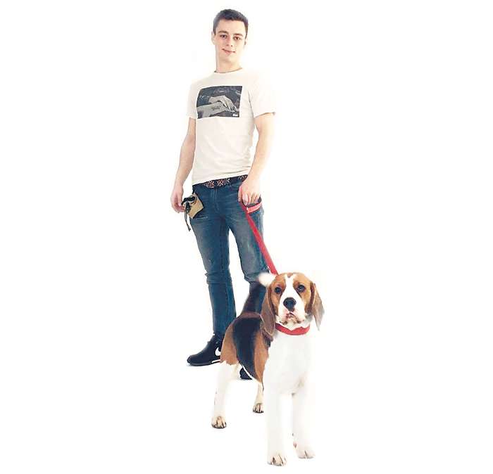 Илья Коробко с собакой