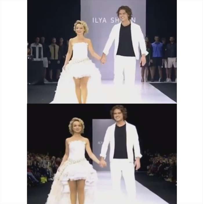 Прохор Шаляпин и Виталина Цымбалюк-Романовская на показе