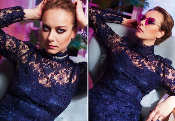 Платье, dolce & gabbana; колье из коллекции Flower, кольца из коллекции Color, все – Mercury