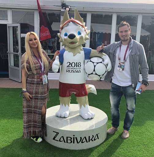 Кудрявцева с мужем на матче ЧМ по футболу