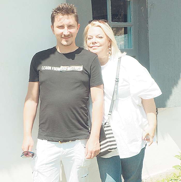 Яна Поплавская с мужем Евгением