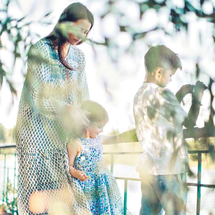 С сыном Андреем и дочкой Екатериной