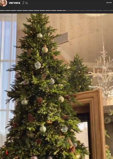 Брежнева показала поклонникам наряженную елку в гостиной своего киевского дома