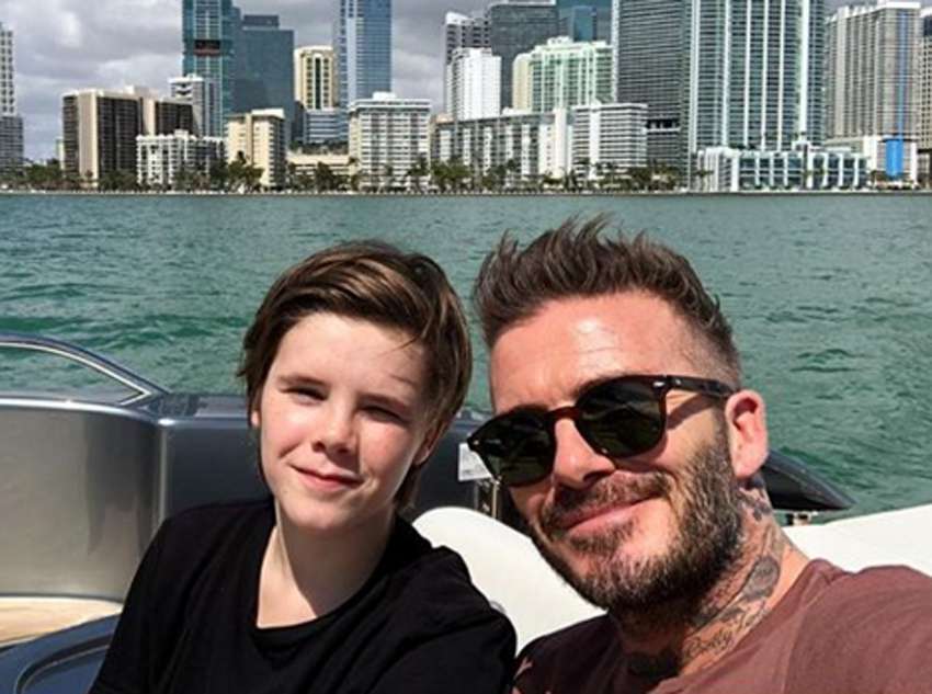 Дэвид Бекхэм с сыном