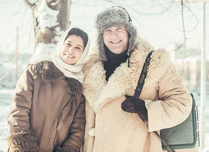 С Равшаной Курковой в сериале «А у нас во дворе»