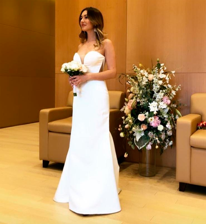 Мишель Серова в свадебном платье