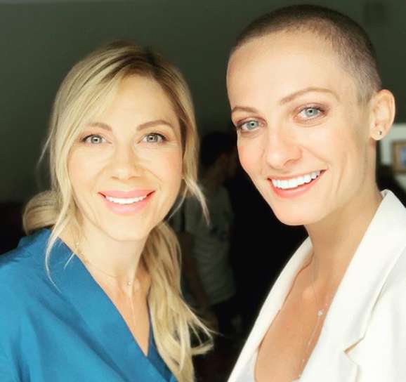 С коллегой по съемкам Полиной Максимовой