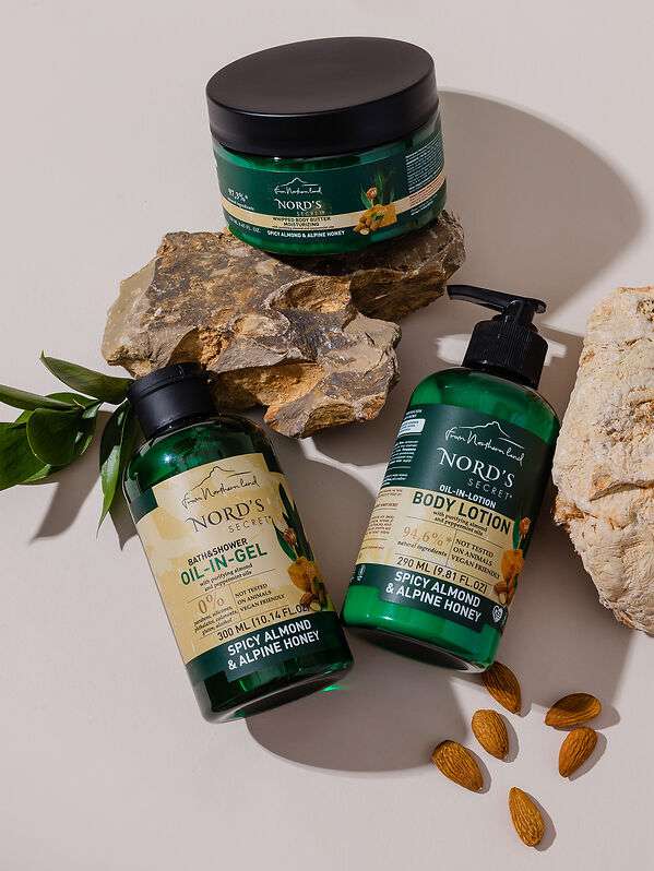 линейка увлажняющих средств для тела «Пряный миндаль и альпийский мед»