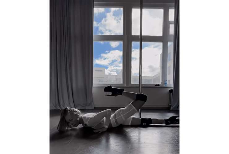 Актриса исполнила танец у пилона Актриса исполнила танец у пилона