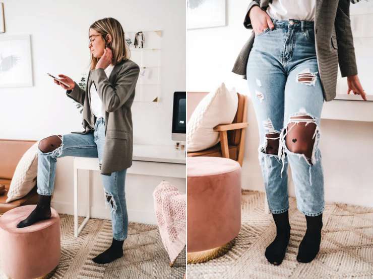 С чем носить рваные джинсы? 100 фото-образов 2023/2024