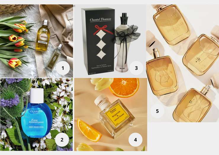 1.Туалетная вода и масло для душа Вербена-Цитрус унисекс, Л'Окситан. 2. Расслабляющая вода Eau Ressourçante, CLARINS. 3. Женские духи CHANTAL THOMASS. 4. Диффузор для дома Bergamote & Lemon Flower, Poemes de Provence. 5. GAS BIJOUX парфюмерия известного ювелирного дома из Сен-Тропе. 1.Туалетная вода и масло для душа Вербена-Цитрус унисекс, ЛОкситан. 2. Расслабляющая вода Eau Ressourçante, CLARINS. 3. Женские духи CHANTAL THOMASS. 4. Диффузор для дома Bergamote & Lemon Flower, Poemes de Provence. 5. GAS BIJOUX парфюмерия известного ювелирного дома из Сен-Тропе.
