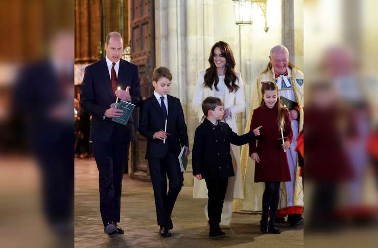 принц Уильям с женой Кейт Миддлтон и детьми