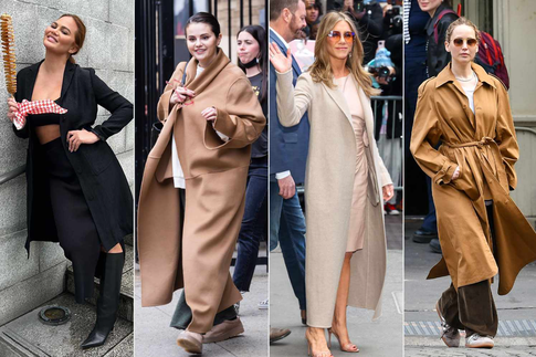 Весеннее пальто 2024: берем пример с Энистон, Лоуренс и Шейк