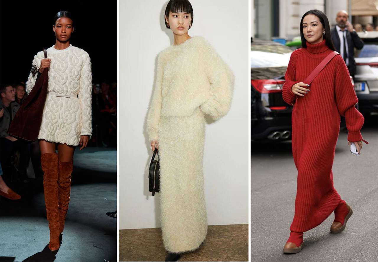 Теплые платья на каждый день: трикотаж, вязаное, миди — с чем носить