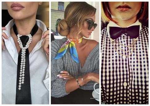 Галстук, бабочка, шейный платок: что в тренде этой осенью в женском гардеробе