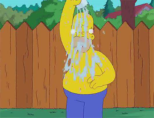 Гомер Симпсон тоже облил себя ледяной водой. Фото: www.youtube.com.