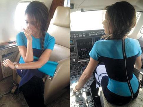 Виктория Бекхэм села за штурвал самолета